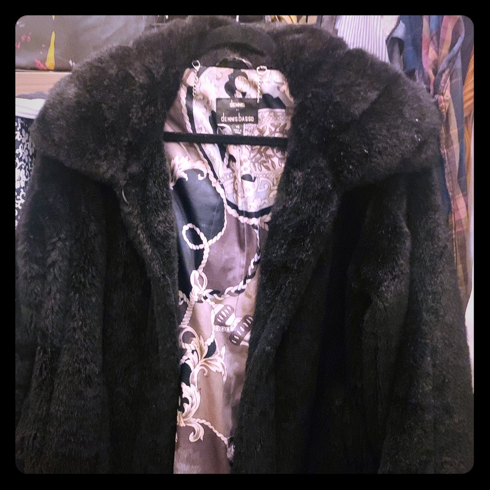 Dennis Basso Faux Fur coat. BURNING MAN!